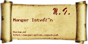 Manger István névjegykártya