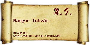 Manger István névjegykártya